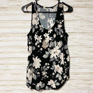 NWT Black Floral Flowy Tank